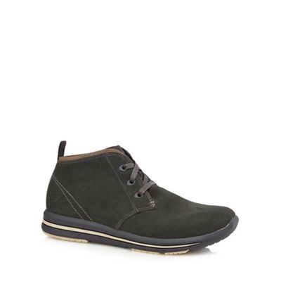 Dark grey 'Doren' leather lace-up boots